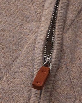 Heritage Diamond Knit Zip Cardigan